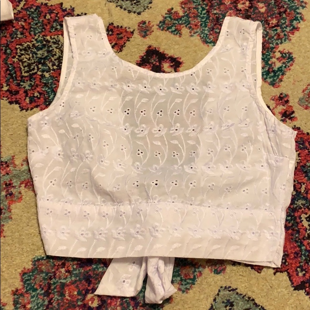 White cropped shirt from pacsun